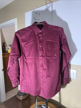 Ariat Men's Long Sleeve Button-Down Shirt - Burgundy